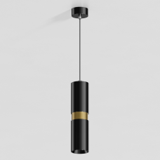 Подвесной светильник G-Lumi, "черный хром" со вставкой "латунь", 245*60мм