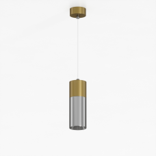 Подвесной светильник G-Lumi, "хром" со вставкой "латунь", 245*60мм