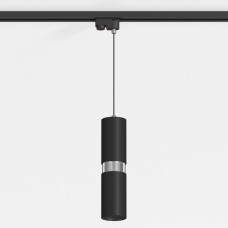 Подвесной светильник G-Lumi, "черный" со вставкой "хром", 245*60мм