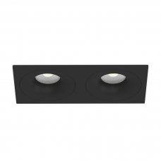 Встраиваемый светильник двойной черный с черной рамкой 200*100*80мм
