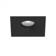 Встраиваемый светильник квадратный черный с черной рамкой 100*100*80мм