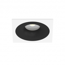 Встраиваемый светильник квадратный черный с белой рамкой 100*100*80мм
