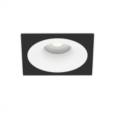 Встраиваемый светильник квадратный белый с черной рамкой 100*100*80мм