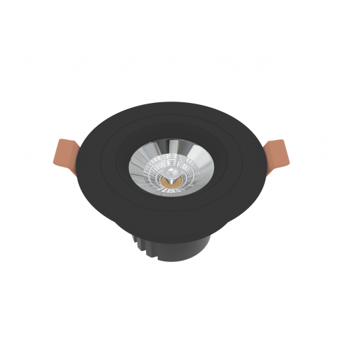 Встраиваемый светильник круглый черный поворотный 95мм