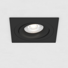 Встраиваемый светильник квадратный черный поворотный с черной рамкой