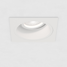 Встраиваемый светильник квадратный белый поворотный с белой рамкой