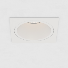 Встраиваемый светильник квадратный белый с белой рамкой