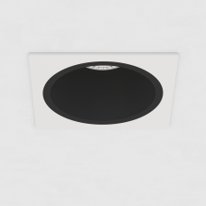 Встраиваемый светильник квадратный черный с белой рамкой
