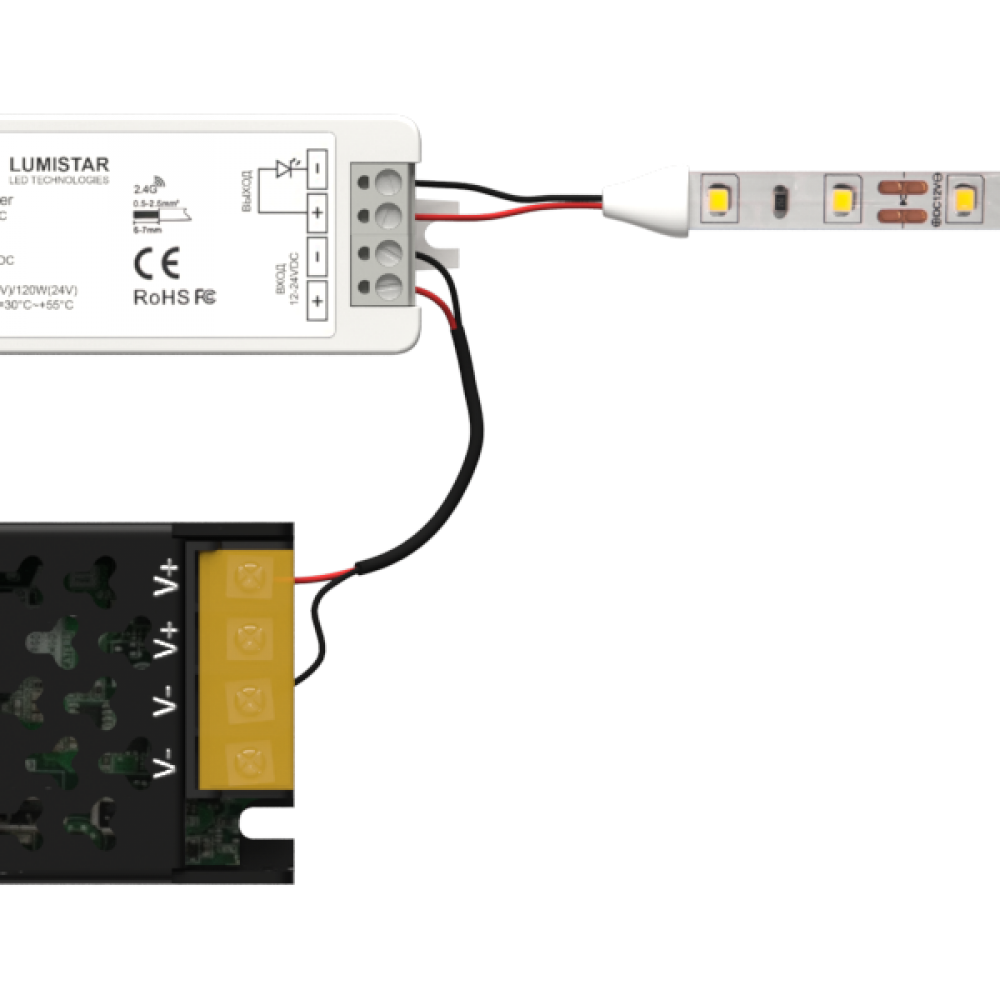 Контроллер ДИММИРОВАНИЕ 1CH*5A, 60W-12V/120W-24V, мод. K1-5